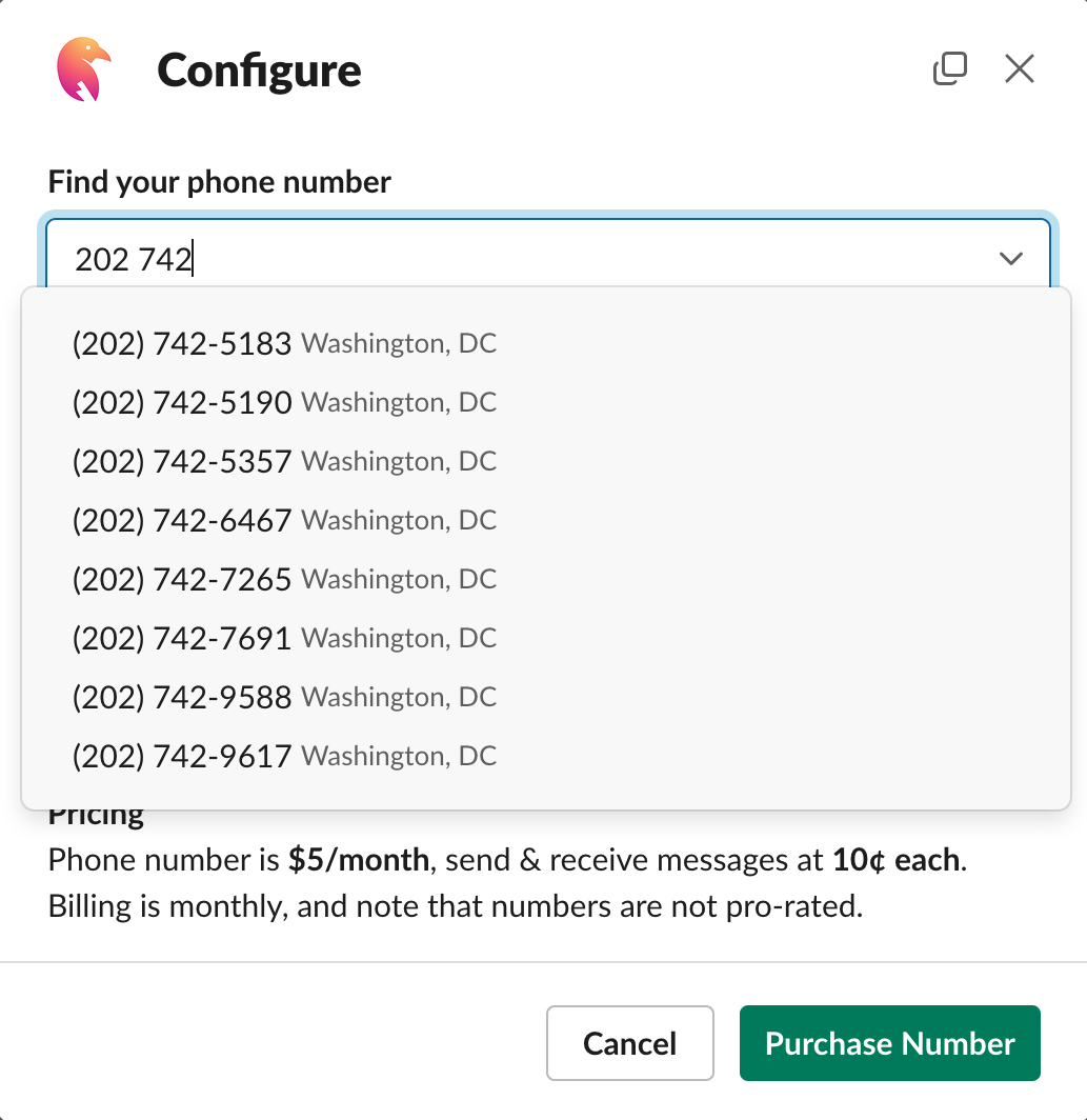 Custom area code phone numbers